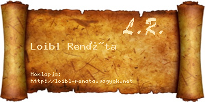 Loibl Renáta névjegykártya